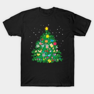 christmas tree with toys, socks and postcards T-Shirt